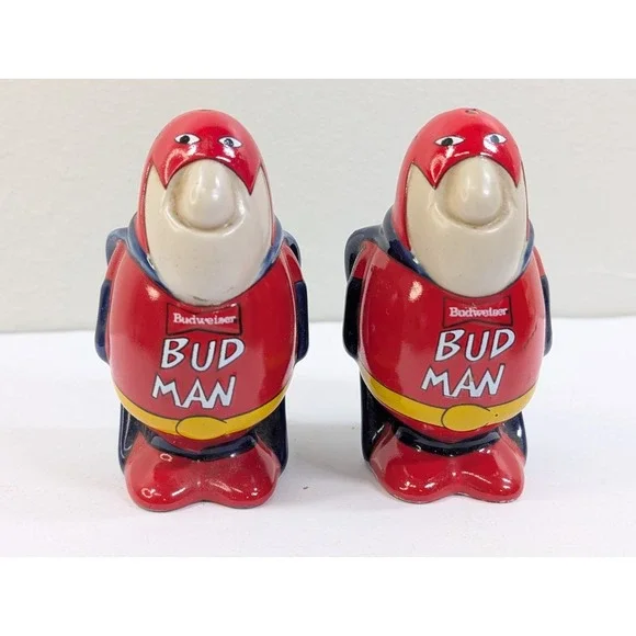 Pair of Vintage‎ Bud Man Ceramic Salt & Pepper Shakers Ceramarte Brazil