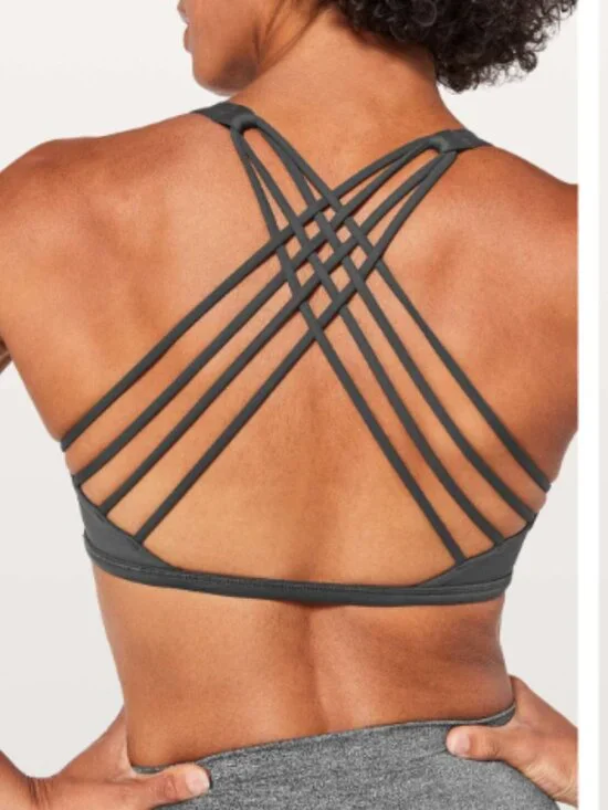 Lululemon Free To Be Wild Strappy Sports Bra Olive Green Size 10 Yoga Active Gym