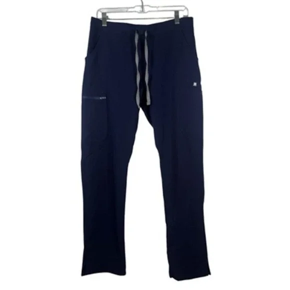 FIGS‎ Pants Womens Med Blue Technical Collection Cargo Scrub Drawstring Pockets