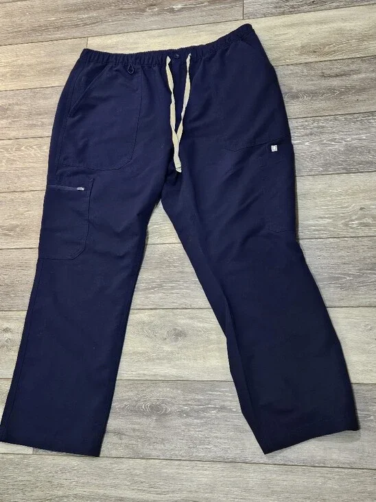 Figs Men's Navy Drawstring Joggers Scrub Pants Size Xlarge Short