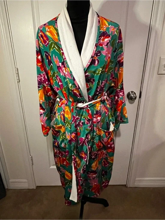 vibrant vintage Victoria's Secret floral robe