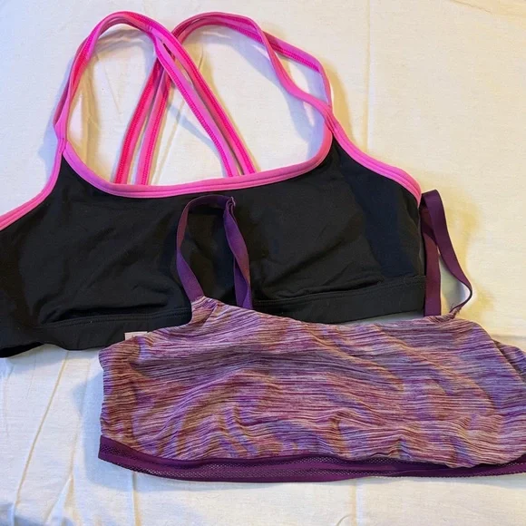 Victoria Secret Large Vibrant Pink and Purple‎ Sports Bras