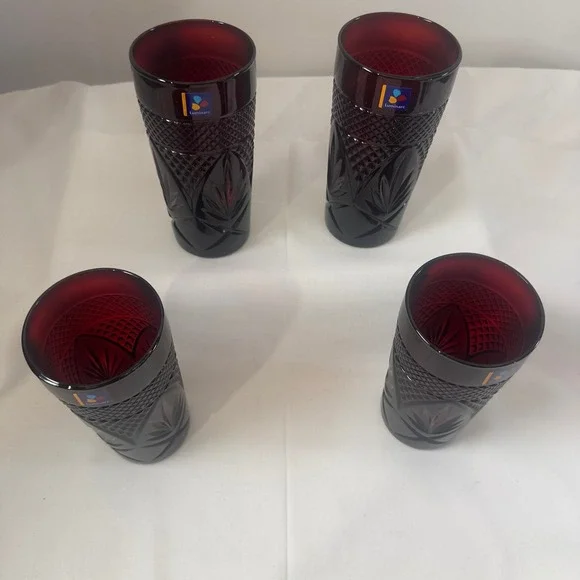 4 Luminarc Ruby Tumblers 6.25