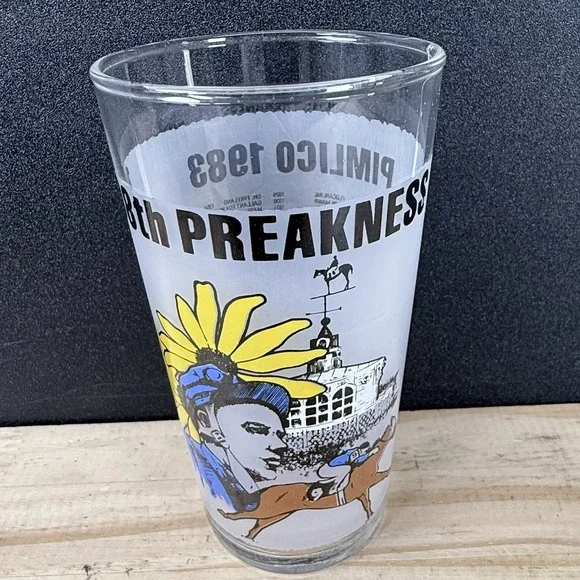 108th Preakness‎ Pimlico Baltimore MD 1983 Horse Race Souvenir Drinking Glass