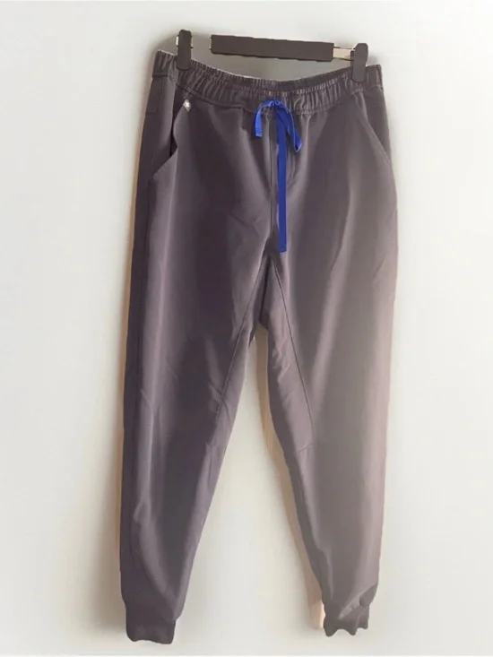 FIGS Tansen Graphite Gray Jogger Scrub Pants Blue Drawstring Mens Small S 32‎