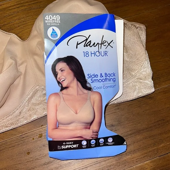 Playtex 18 hour bra 40 DDD style # 4049 side‎ & back smoothing, cool comfort