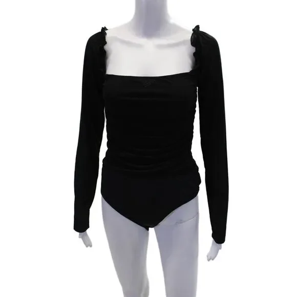 Ambitionist Womens Fancy Thong Bodysuit - Black Size L