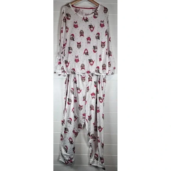 Secret Treasures Pajama Set Women's 3X‎ (22-24W)Owl Print Long Sleeve Top Pants