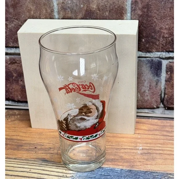 Vintage Coca-Cola Santa 16 oz 1997 Holiday Christmas Drinking Glass‎ Replacement