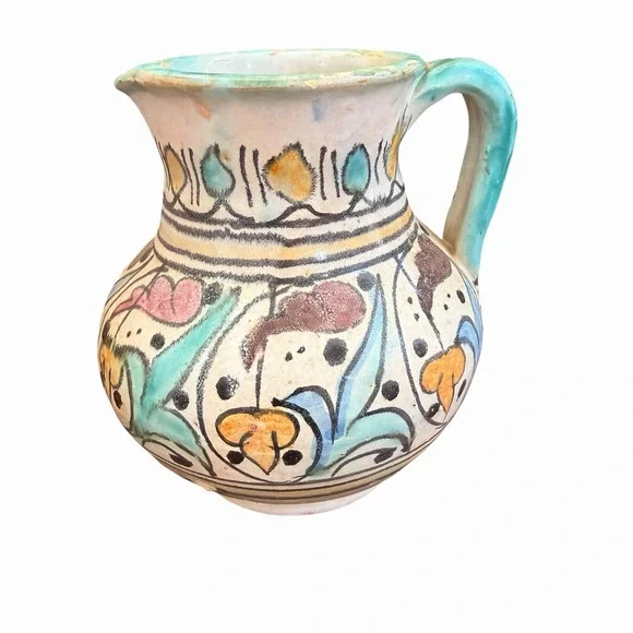 Vintage Walt Disney World‎ Epcot Made In Morocco Pottery Stoneware Mini Pitcher