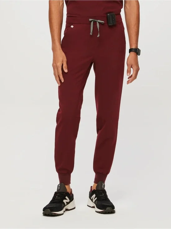 Figs Tansen Jogger Scrub Pants in Burgundy, Men’s size Large