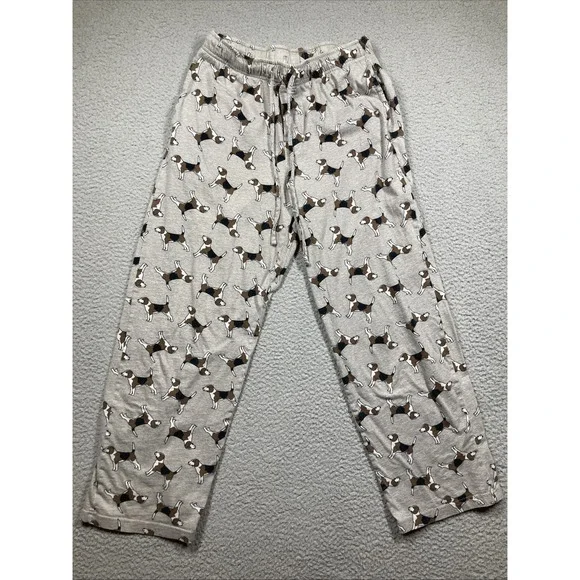 Beagle Pajama‎ Lounge Pants Mens Small Gray Elastic Waist Drawstring  Stretch