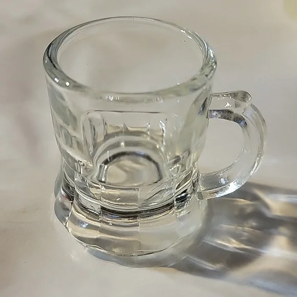 1 Vtg 40s Miniature Anchor Hocking Child's Glass Mug Toothpick Holder Shot Glass