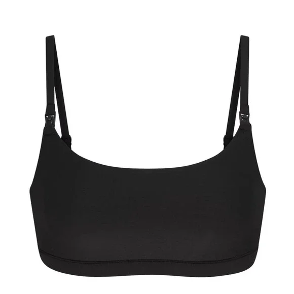 Skims Fits Everybody Maternity Nursing Scoop Bralette Onyx BR-BRL-11312W XS