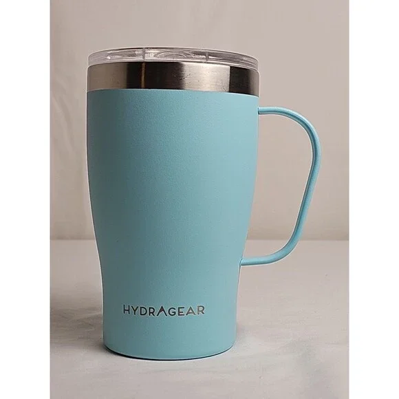 HydraGear 18 oz Insulated Stainless Steel Travel Mug with Handle Blue