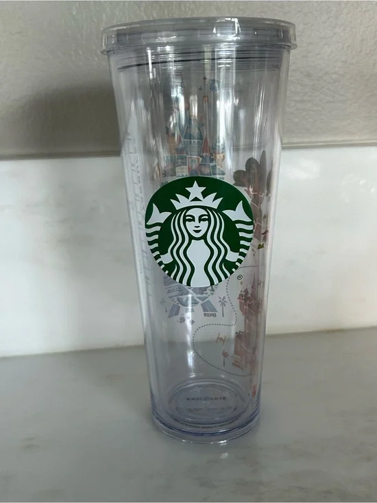 2020 Starbucks Disney World Parks Icons Map Cold Cup Venti Plastic Tumbler 24oz