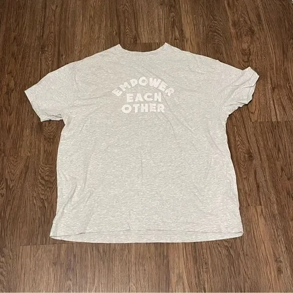 Victoria’s Secret Oversized Pajama Top Gray White Empower Each Other One Size