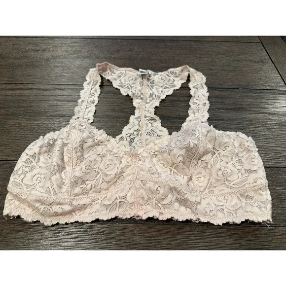 Wishlist pink Lace bra Bralette Size L‎ unlined