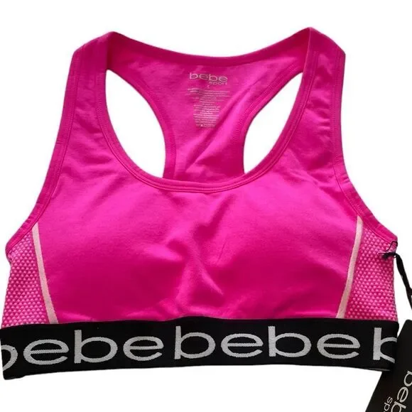 BEBE‎ HOT PINK SPORTS BRA, Small