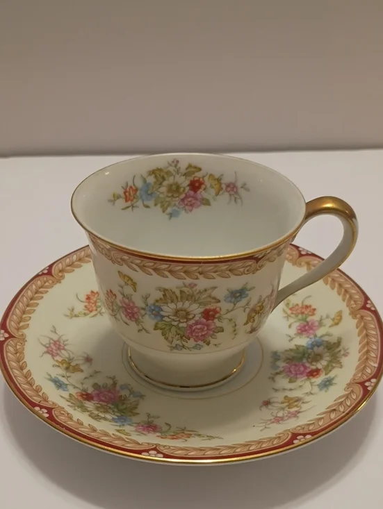 Vintage Noritake Demitasse Cup and Saucer Japan Maripose Pattern 319