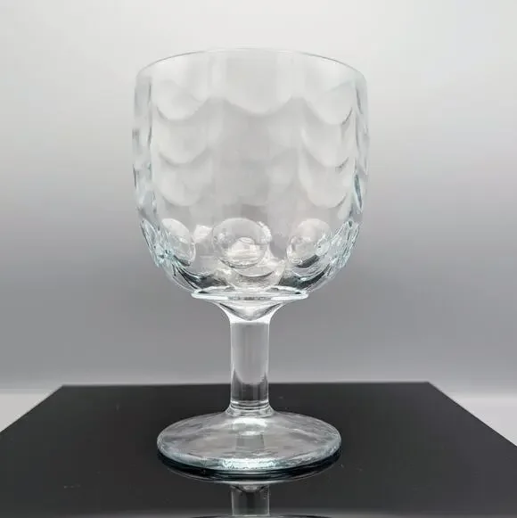 Vintage Bartlett Collins Btc8 Clear Drape Optic Water Goblet