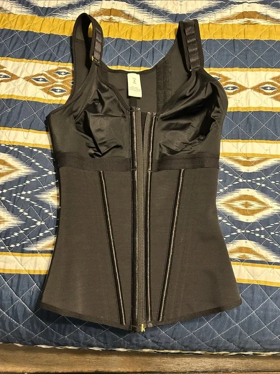 Black Front-Zip Shapewear Bodysuit