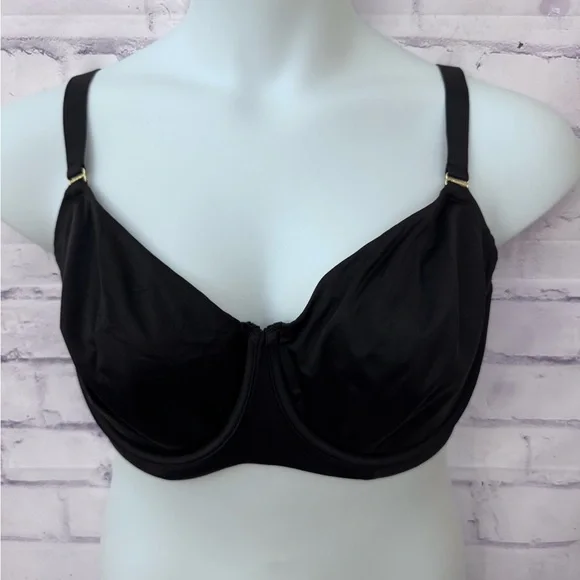 Cacique Bra Unlined‎ Balconstts Size 38H Black Underwire Lingerie Sexy