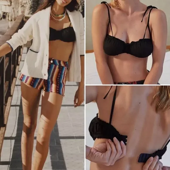 Anthropologie Ruched Sweetheart Bralette Sz XL NWT