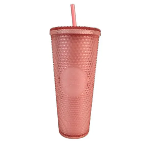STARBUCKS 2022 Valentines Pink Lemonade Studded Venti 24oz Tumbler Cold Cup