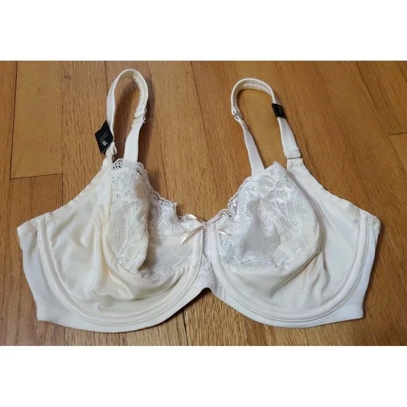 Ambrielle Women's bra Unlined Underwire Balconette‎ Full Figure Lace Size 38D