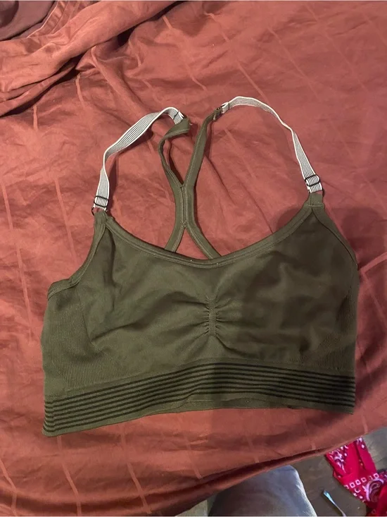 Victoria Secret Sport Olive Green Seamless Racerback Bralette