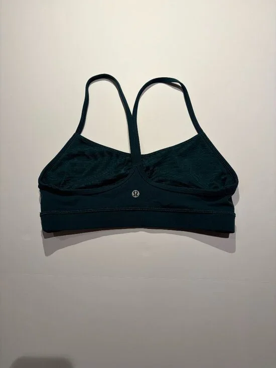 Lululemon Flow Y sports bra in a deep dark teal size 8