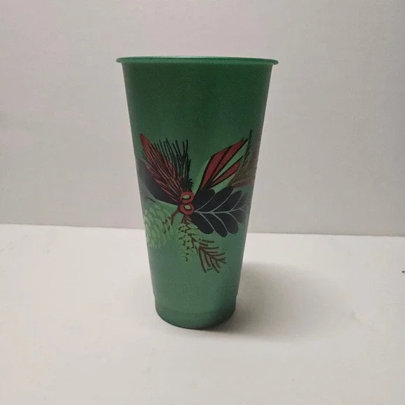 Starbucks Reusable Cold Cup 24oz Venti Holiday Botanical Holly Green 2020