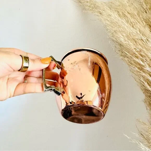 3/$20 3 VINTAGE Copper Tone Moscow Mule Mugs Shot Glass Handle Stainless Steel