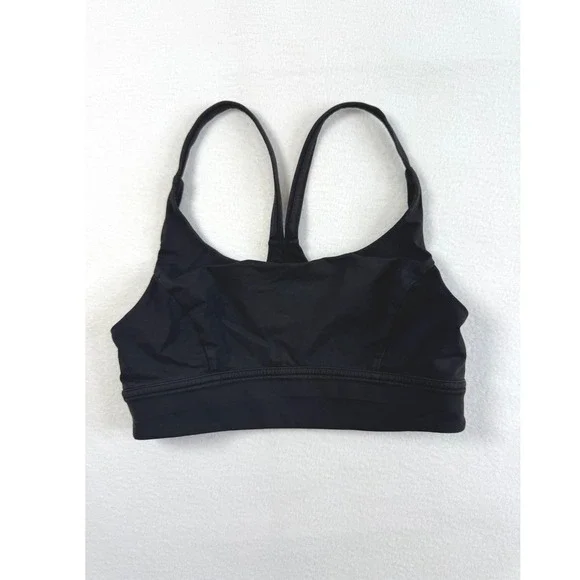 Athleisure‎ Lululemon Womens 6 Invigorate Sports Bra Black Mesh Back Racerback