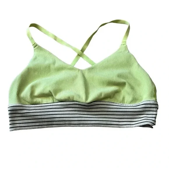 Offline by‎ Aerie Women's L Green Neon Sports Bra Medium Support