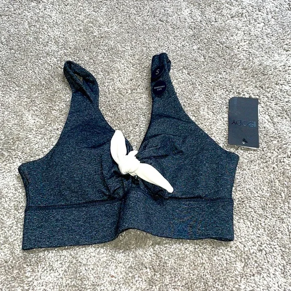 Cotton On Body bra top with bow charcoal color size S new