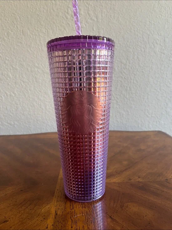 Starbucks Iridescent Purple Studded Tumbler with Straw