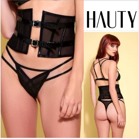 HAUTY BLACK FALL IN LINE WAIST CINCHER Only . Size M NEW!
