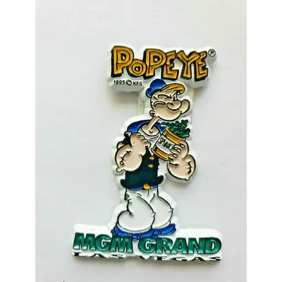 1997 MGM‎ Grand Hotel Popeye Magnet Brand New U156