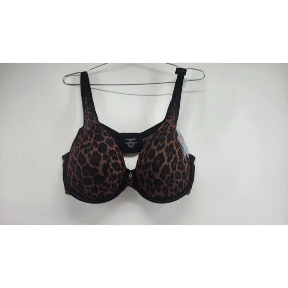 Curvy Couture Women's‎ Designer Leopard 38DDD Sheer Mesh Push Up Bra NWT