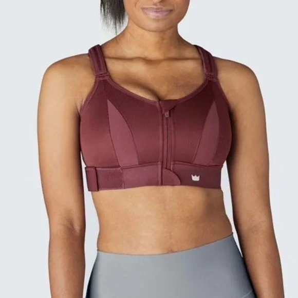 SHEFIT Plus‎ Size High Impact Ultimate Sports Bra in Wine Size 6Luxe