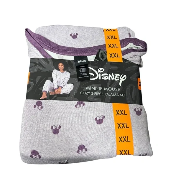 NWT Women’s Disney 2 Piece Minnie Mouse Long Sleeve Shirt & Pants Pajamas PJ XXL