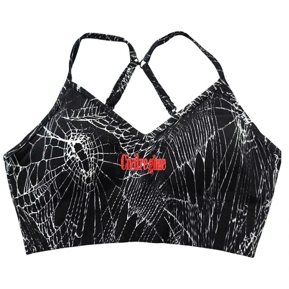 Civil Regime Overran by Webs Kelly Seamless Sports Bra Black‎ Red XS