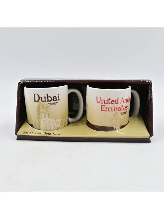 Starbucks Dubai & United Arab Emirates Demitasse Espresso Mini Mug Set 3oz Box