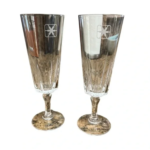 Gorgeous crystal champagne glasses