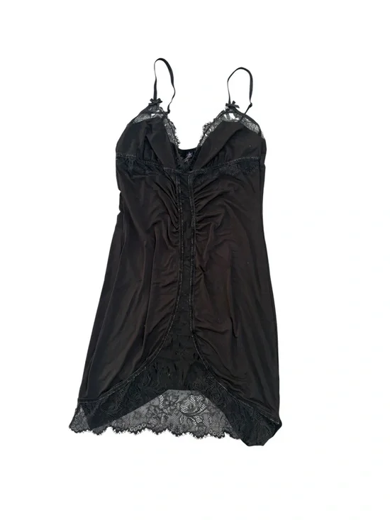 Victoria’s Secret Sexy Little Things Black Lace Trim Chemise Slip Dress Y2K
