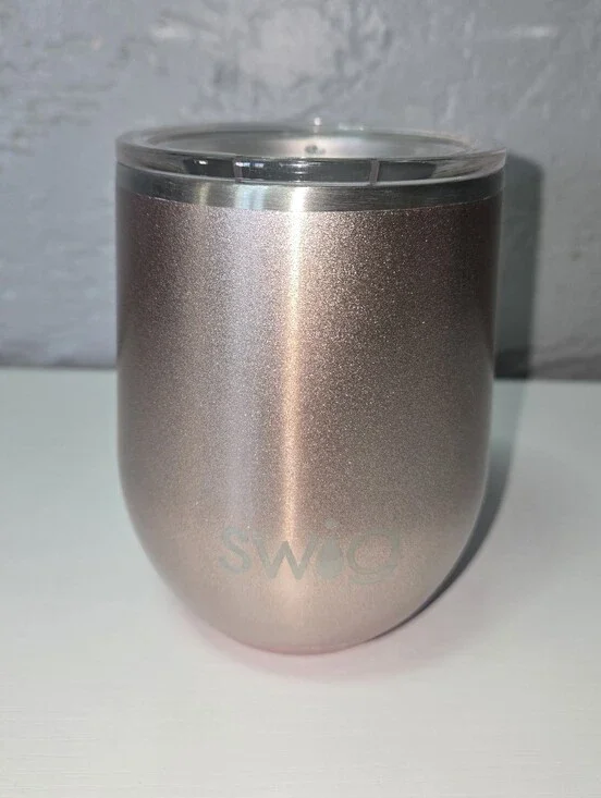 Swig Life Metallic Rose Gold 12oz Insulated Wine Tumbler