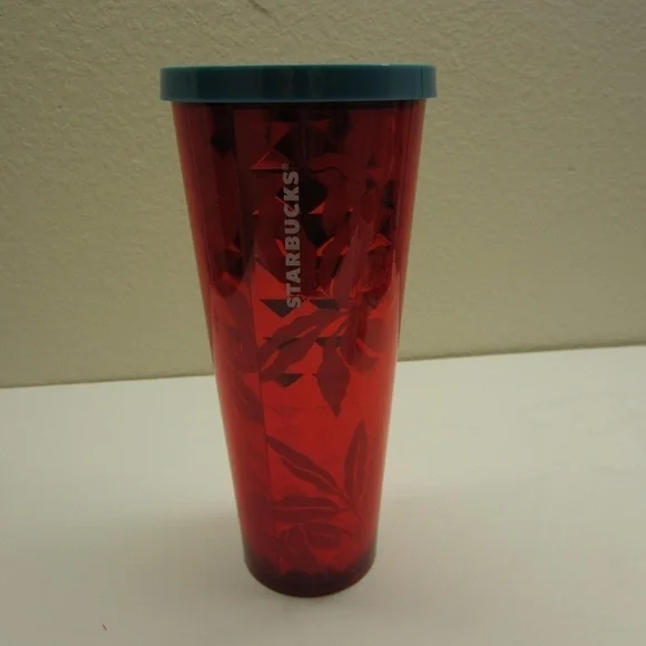 Starbucks Limited Edition Red Foil Holly‎ Berry Cold Cup Tumbler Venti 24oz 710m