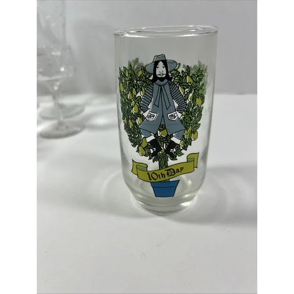 Vintage 12 Days Of Christmas 10th Day Water Glass‎